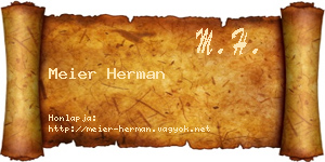 Meier Herman névjegykártya